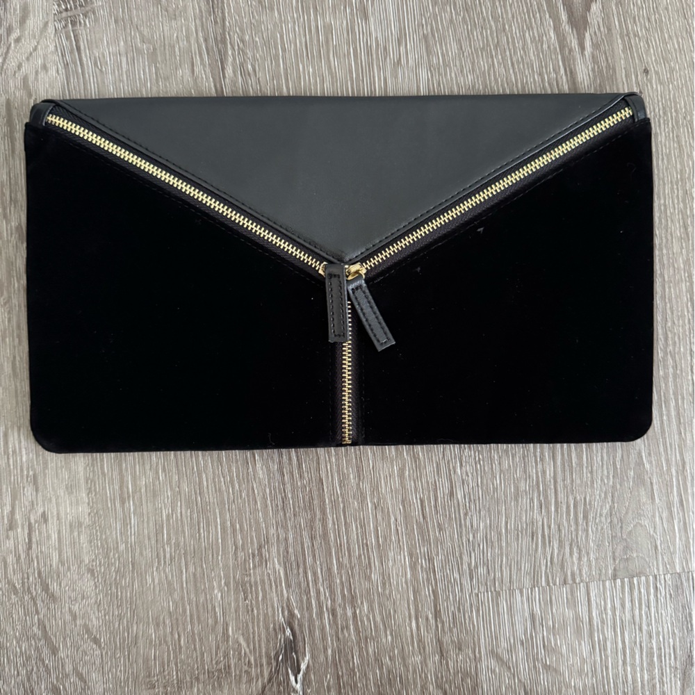 Black and Gold Shiseido Envelope Clutch